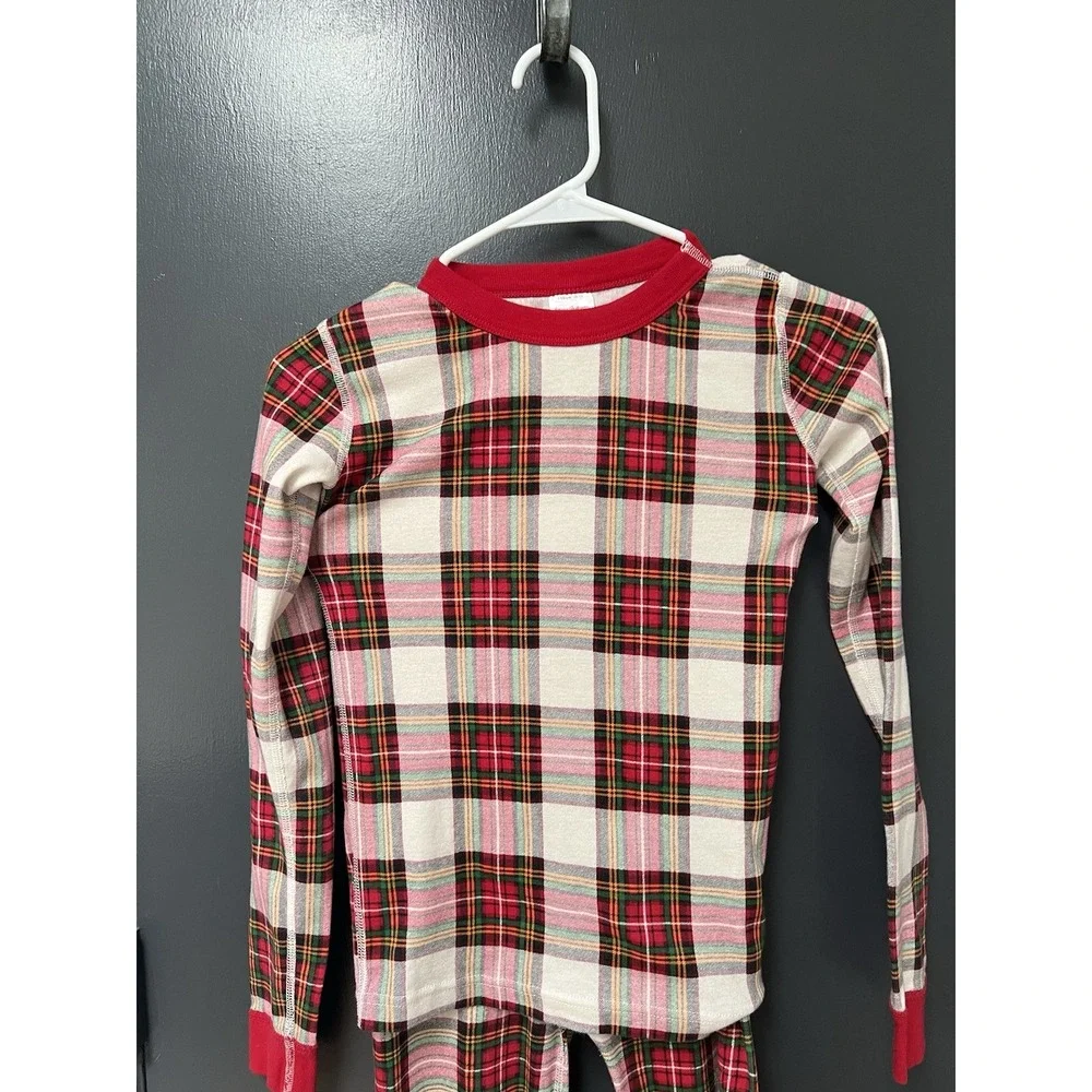 Hanna Andersson Pajamas Kids 12 Red Plaid Long Sleeve Pajama Set Christmas